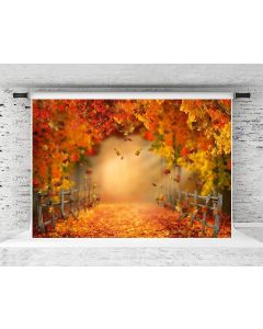 Kate Fall Backdrop Thanksgiving Backdrop Texture Photo Props Maple Forest Leaves Professional Backdrops for Photographers, 7x5ft