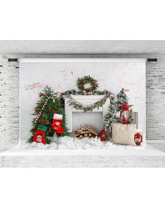 Kate 7x5ft Christmas Backdrop for Photography Xmas Tree Sock Christmas Fireplace Decoration Background for Party