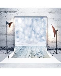 5x7ft Microfiber White Snow Baubles Christmas Party Decorations Snowflakes Glitters Photo Booth Background Seamless Collapsible Washable and No Creases Photography Backdrop